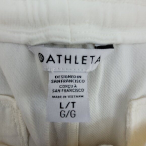 Athleta Farallon Jogger Women’s L Tall Ivory Off White w Pockets Joggers Sweats - Picture 3 of 11